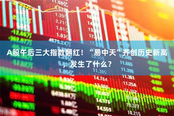 A股午后三大指数翻红！“易中天”齐创历史新高，发生了什么？